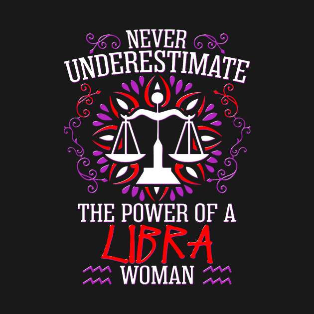 Never Underestimate The Power Of Libra Woman by bestsellingshirts