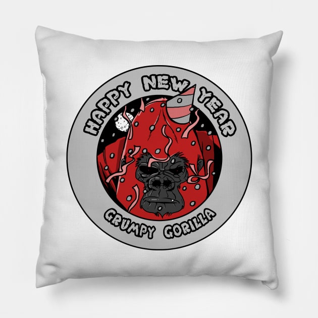 Happy New Year Gorilla Pillow by TomiAx