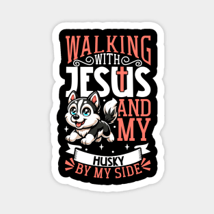 Jesus and dog - Siberian Husky Magnet