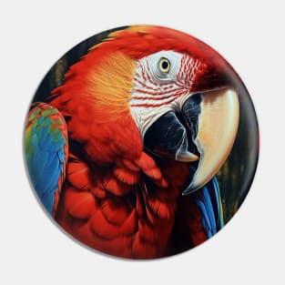 Amazing Zoo Macaw in Oil Paint Hyperrealism Pin