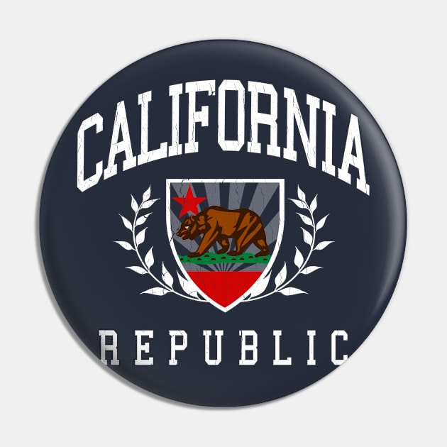 California Republic (vintage distressed look) Pin by robotface