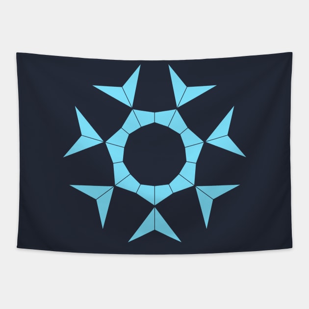 Blue 7 point star Tapestry by Spazashop Designs