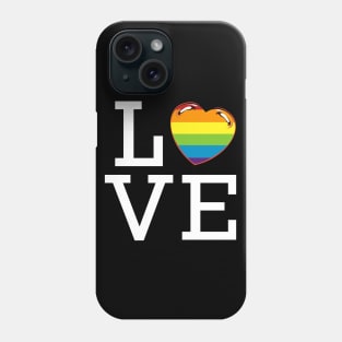 LGBT - Love - Rainbow Flag Heart Gay Pride Statement Phone Case