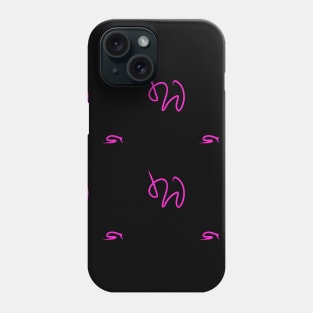 Background illustration black with pink, decorative design pattern, ornament Phone Case