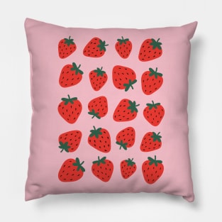 Strawberry Pattern Y2K Cottagecore Cute 2000s Strawberries Pillow