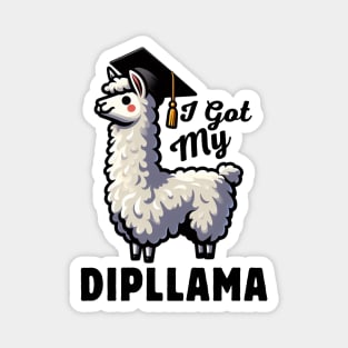 I Got My Dipllama Funny Graduated Llama Graduation Class Of 2024 Senior Gift Idea Magnet