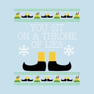 Throne Of Lies Elf Quote Christmas Knit T-Shirt