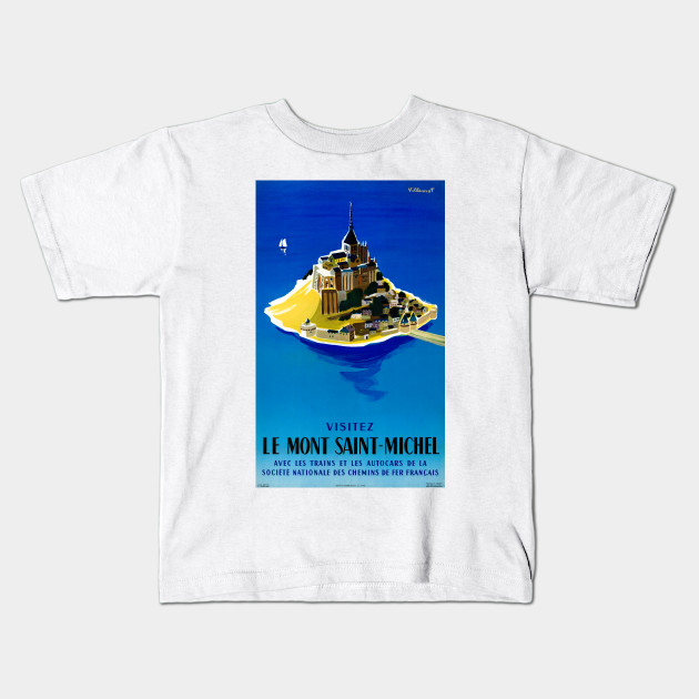 Vintage Travel Poster France Mont Saint Michel France Kids T
