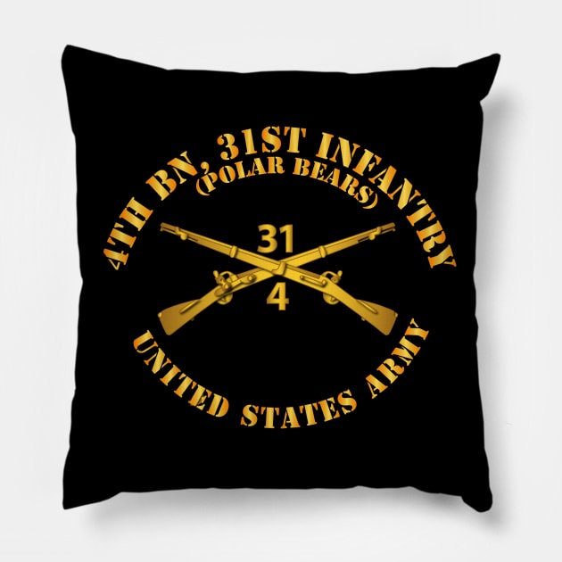 4th Bn 31st Infantry Regt - Polar Bears - Infantry Br Pillow by twix123844