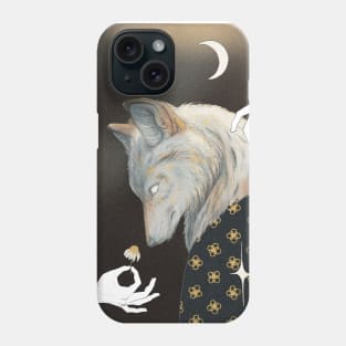 Mythical Wolf with hands and flower Phone Case