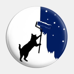 cat paints the starry sky Pin