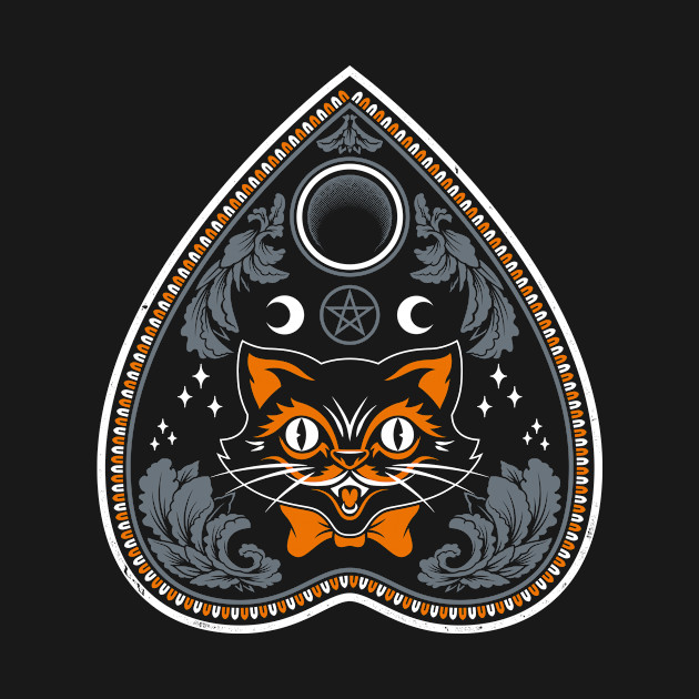 Halloween Cat - Goth - Retro - Planchette - Occult - Halloween - T-Shirt