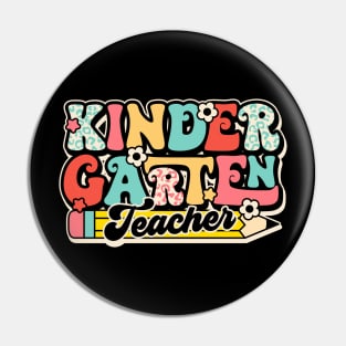 Retro Kindergarten Teacher Flower Back To School For Boys Girl Pin