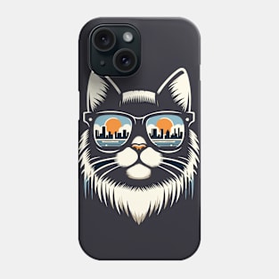 Cat with City Reflection Sunglasses - Cool and Fashion Phone Case