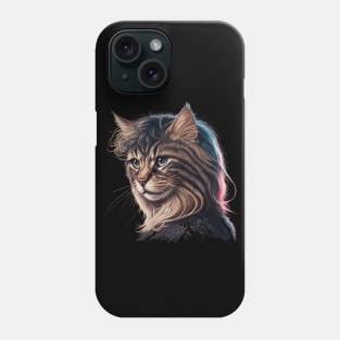 80s Cat With Mullet Phone Case