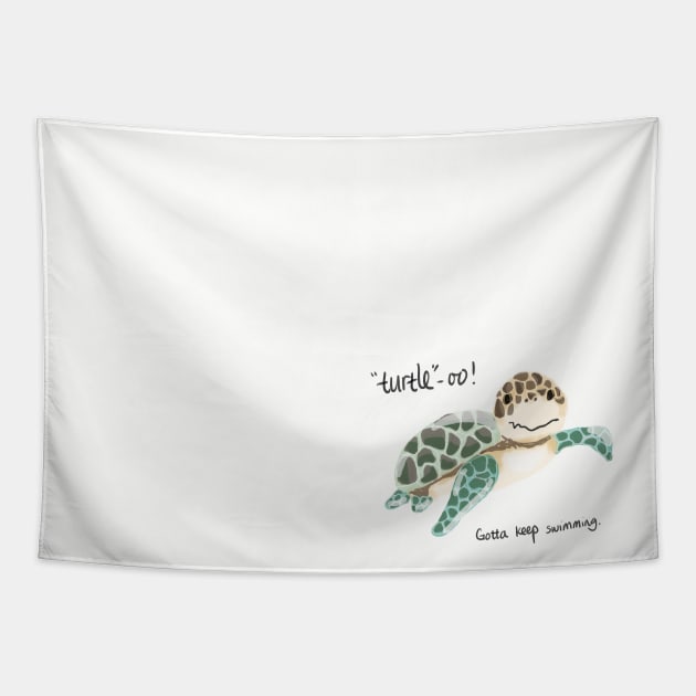 Turtle-oo! Tapestry by Pixelated Dino