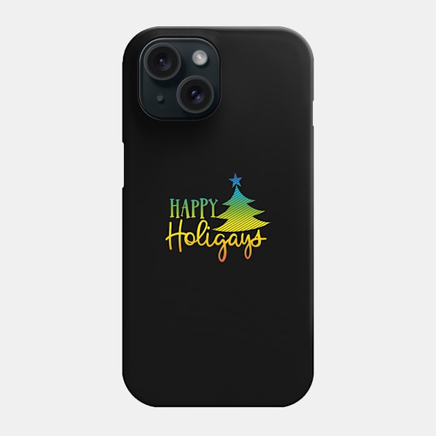 Gay Christmas Shirt | Happy Holigays Gift Phone Case by Gawkclothing