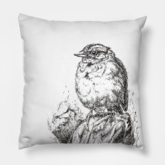 sparrow Pillow by VerticalPrints