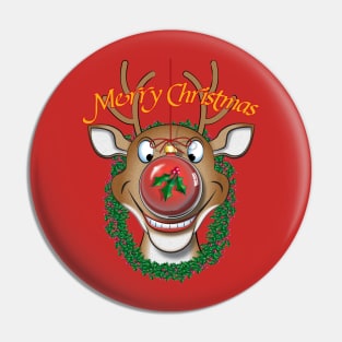 Merry Red Nose Bulb Pin