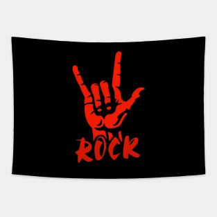 rock sign hand Tapestry