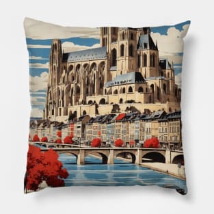 Metz France Vintage Poster Tourism Pillow