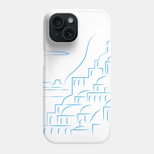 Positano Blue Lineart panorama Phone Case