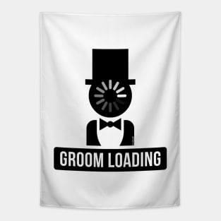 Groom Loading (Stag Night / Bachelor Party / Black) Tapestry