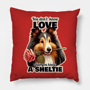 Sheltie Valentine's day Pillow