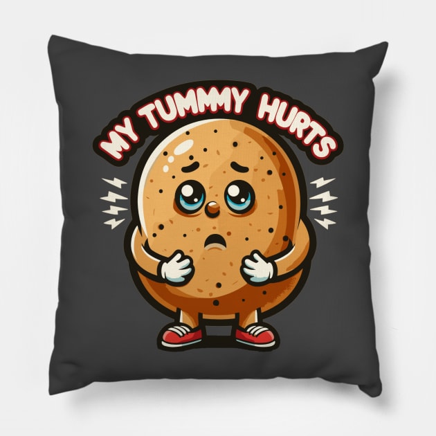 My Tummy Hurts Pillow by AlephArt