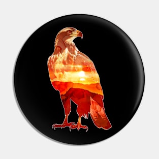 Eagle Sunset Double Exposure Pin