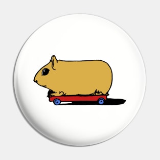 Cute Cartoon Guinea Pig / Hamster on Skateboard Pin