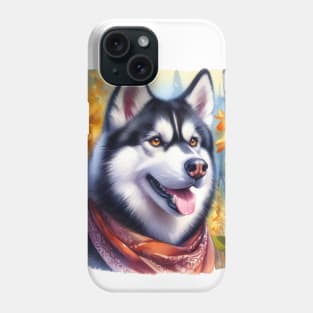 Siberian Husky in Fall Phone Case