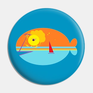 Beach Whale Pin