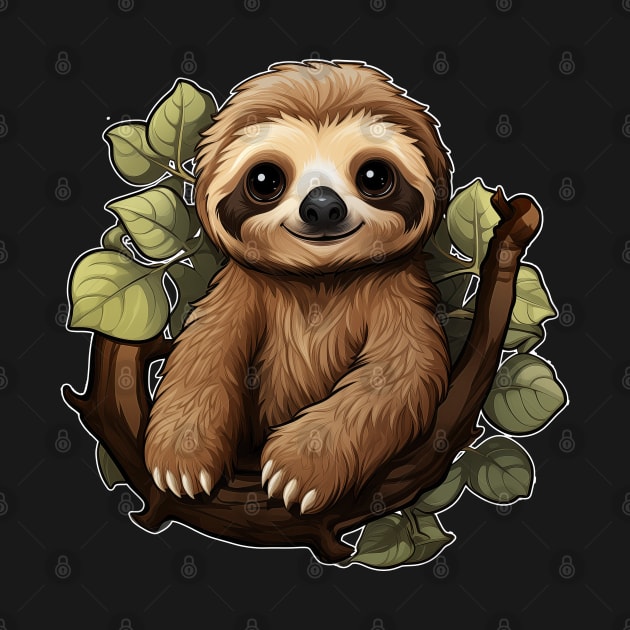 Cute Sloth Hanging Out by prissipix