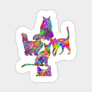 Collection of Colorful Cats Magnet