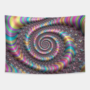 Psychedelic Bright Rainbow Fractal Tapestry