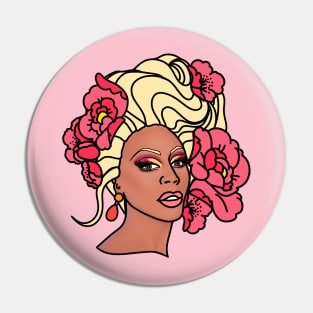 RuPaul Retro Flower Tattoo Pin