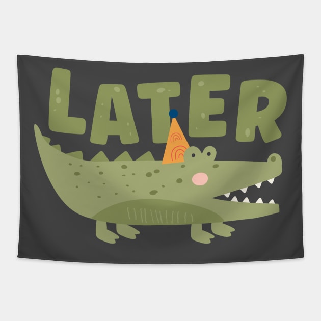 So long, farewell, auf Wiedersehen, goodbye - Later Alligator Tapestry by Ofeefee