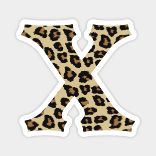 Letter X Leopard Cheetah Monogram Initial Magnet