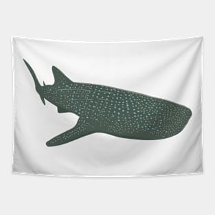 Whale Shark Swimming Front WPA Art Tapestry