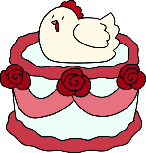 Birthday Cake Hen Magnet