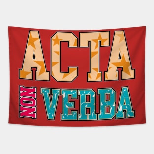 Take Action Not Words | Acta Non Verba | Latin Quotes Tapestry