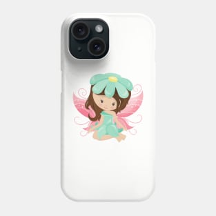 Forest Fairy, Cute Fairy, Brown Hair, Flowers Phone Case