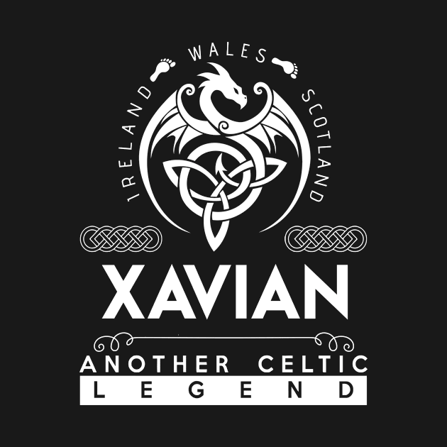 Xavian Name T Shirt - Another Celtic Legend Xavian Dragon Gift Item by harpermargy8920