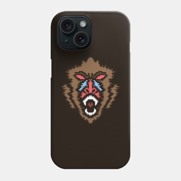 Pixel Baboon Phone Case by dot.Dedi