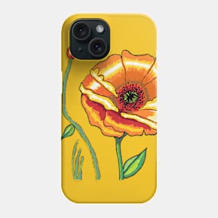 poppies, orange flower, oil painting Phone Case