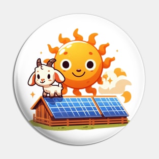 Solar Farm Illustration Pin