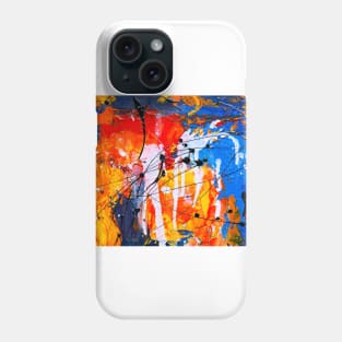 Orange and blue abstract painting Phone Case