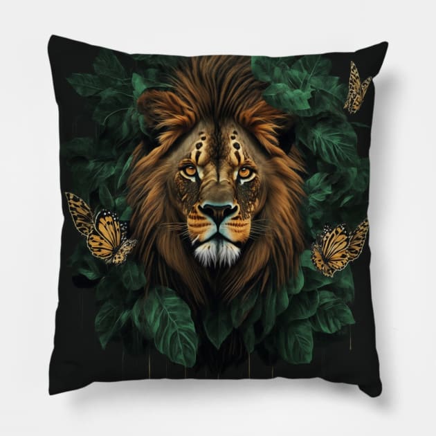 Lion in the Jungle Pillow by irfankokabi