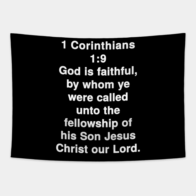 1 Corinthians 1:9  King James Version (KJV) Bible Verse Typography Tapestry by Holy Bible Verses